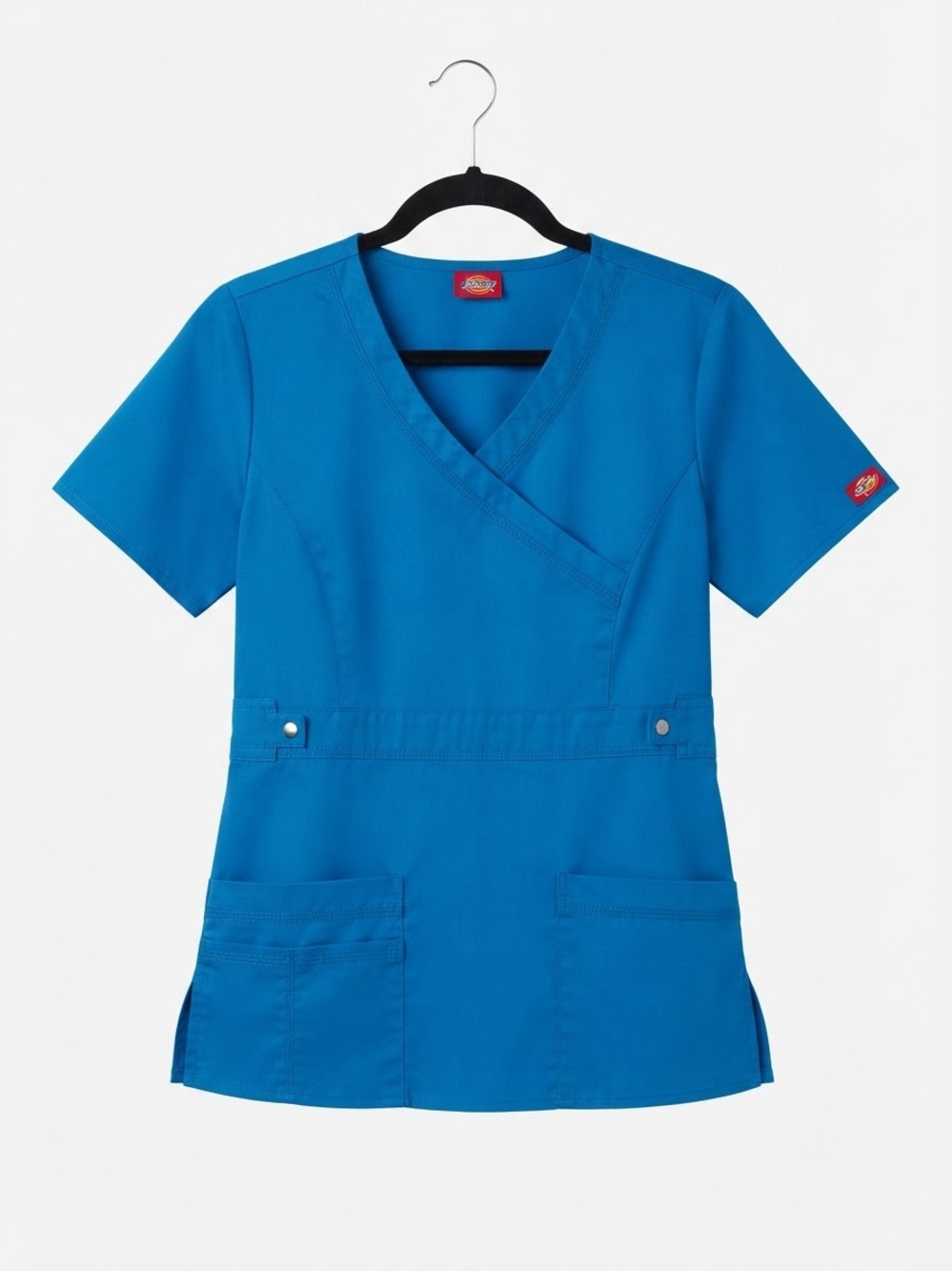 Dickies Women’s V-Neck Scrub Top in Bright Blue